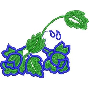 绿色植物刺绣图案