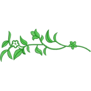 绿色植物刺绣图案