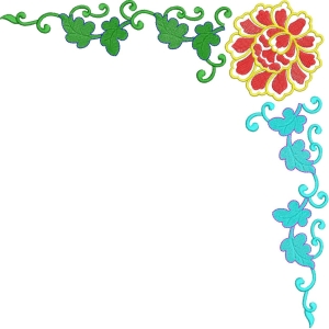 花卉刺绣装饰边框