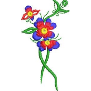 彩色花卉刺绣图案