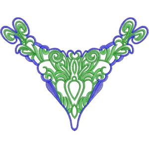 绿色与蓝色刺绣花纹