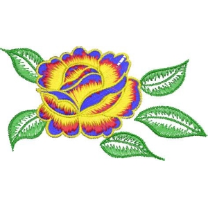 彩色刺绣玫瑰花图案
