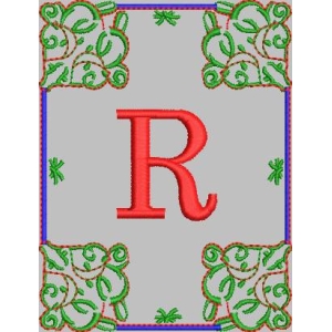 红色字母R装饰图案