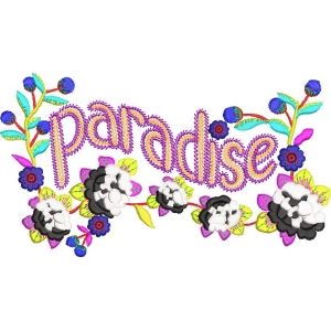 刺绣风格Paradise花卉装饰