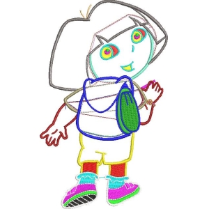 卡通女孩背书包形象