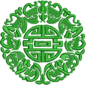 绿色吉祥图案刺绣