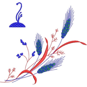 抽象植物刺绣图案