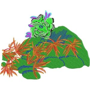 刺绣植物图案