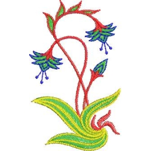 彩色刺绣花卉图案