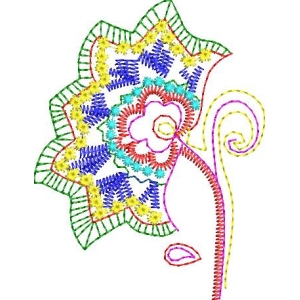 彩色刺绣花卉图案