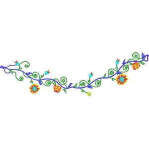 彩色藤蔓花卉装饰图案_zbw3922