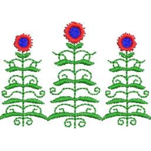 三株装饰性花卉图案