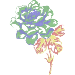 彩色像素花朵图案