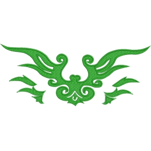 绿色火焰纹样刺绣图案