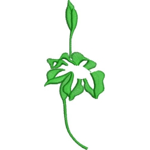 绿色植物刺绣图案