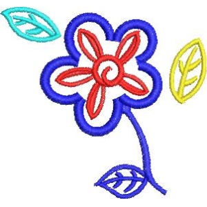 彩色刺绣花朵图案