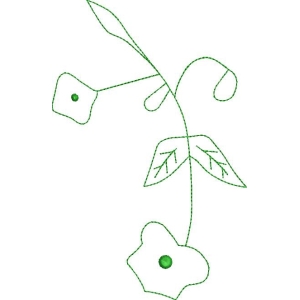 绿色植物刺绣图案
