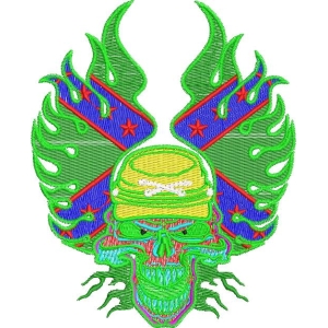 骷髅头火焰徽章