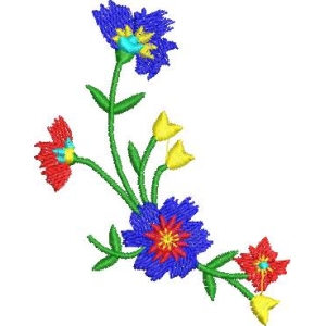彩色刺绣花卉图案