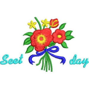 刺绣花束与Seet