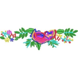 彩色刺绣花卉图案