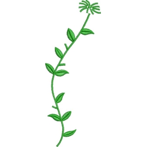 绿色植物刺绣图案