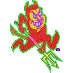 红色恶魔持三叉戟图案