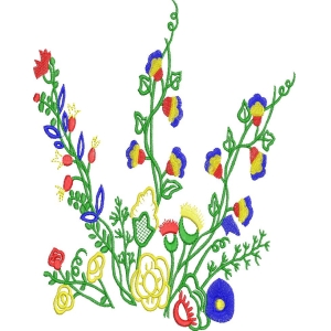 彩色刺绣花卉图案