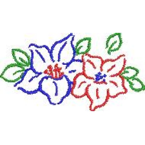 彩色花卉刺绣图案