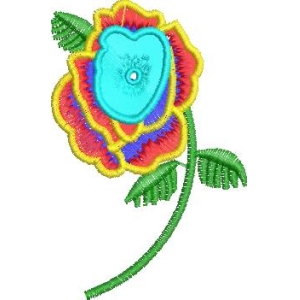 彩色刺绣玫瑰花图案