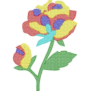 彩色拼布花朵图案