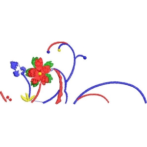 彩色花卉刺绣图案