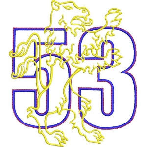 数字53与龙形图案设计