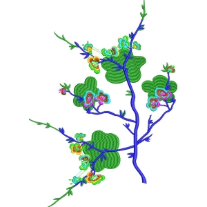 彩色刺绣梅花枝