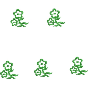 绿色刺绣花朵图案