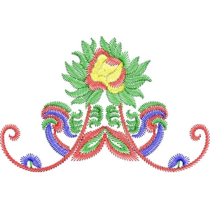彩色刺绣花卉图案