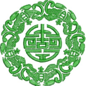 绿色刺绣吉祥图案