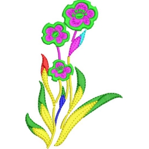 彩色花卉刺绣图案