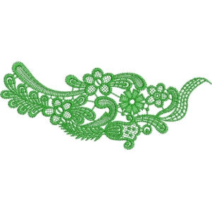 绿色蕾丝花纹装饰图案_zbw4159