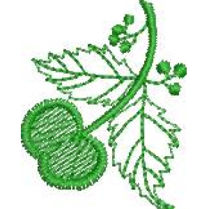 绿色植物刺绣图案