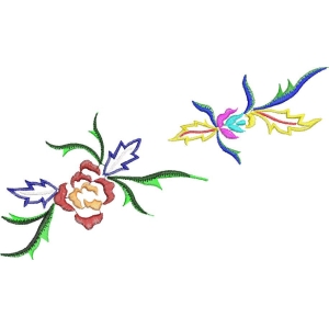 彩色刺绣花卉图案
