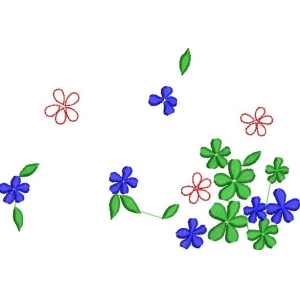 彩色花朵刺绣图案