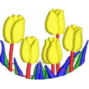 黄色郁金香花丛图案