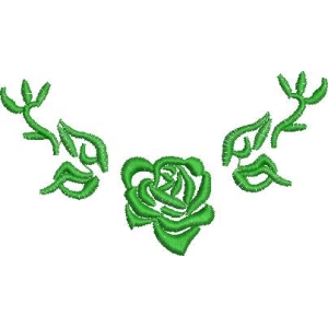 绿色玫瑰刺绣图案