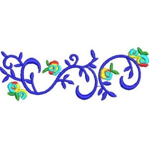 蓝色藤蔓花卉装饰图案