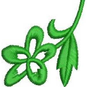 绿色刺绣花朵图案