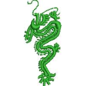 绿色龙形刺绣图案