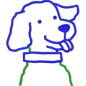 蓝色线条小狗图案