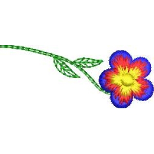 彩色花朵刺绣图案