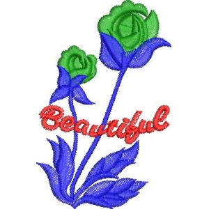 刺绣花朵与文字图案